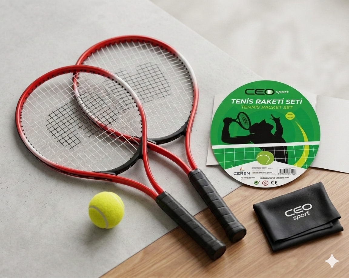 Sport Tenis Raketi Seti  Kırmızı